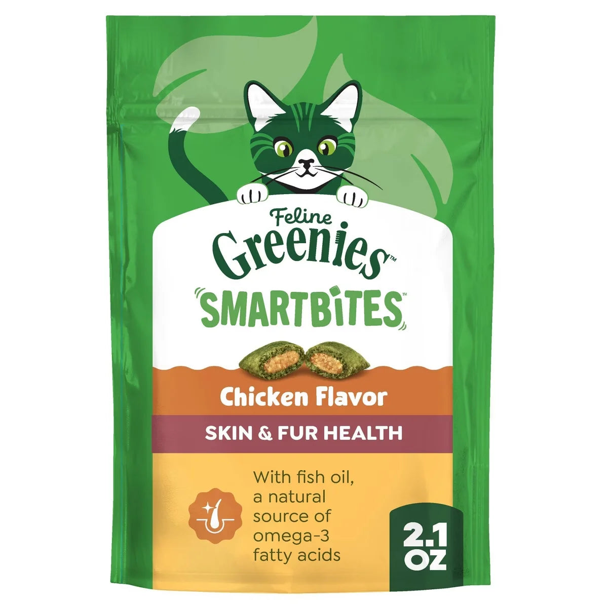 Greenies Smartbites Skin and Fur Health Chicken Flavor Cat Treats