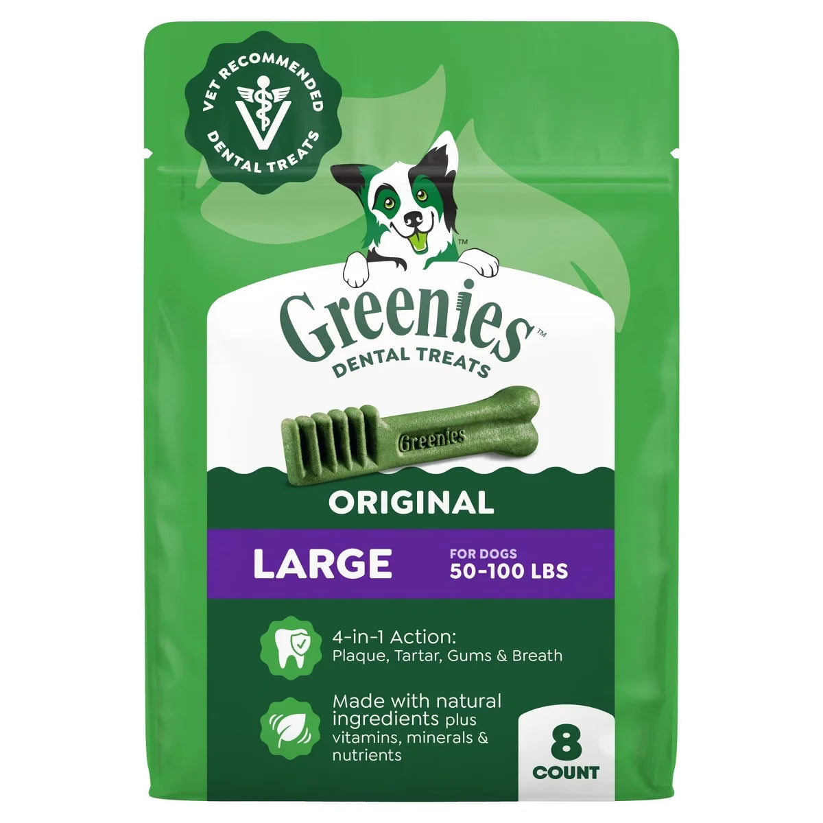 Greenies Large Chewy Dental Dog Treats Original Chicken - 12oz/8ct