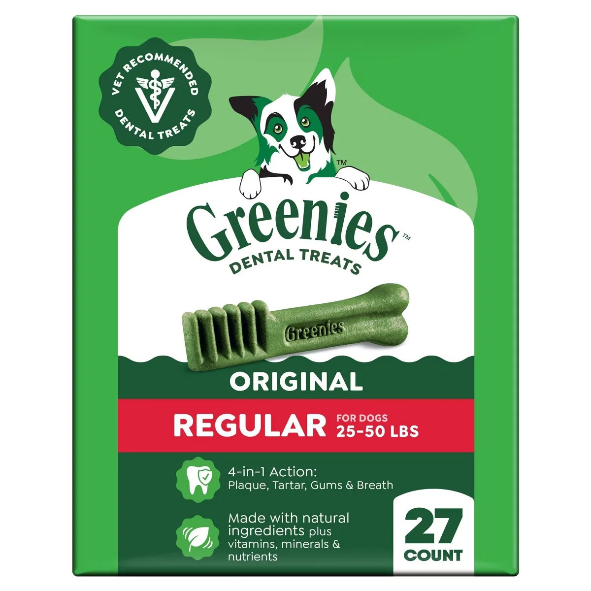 Greenies Regular Chewy Dental Dog Treats Original Chicken - 27oz