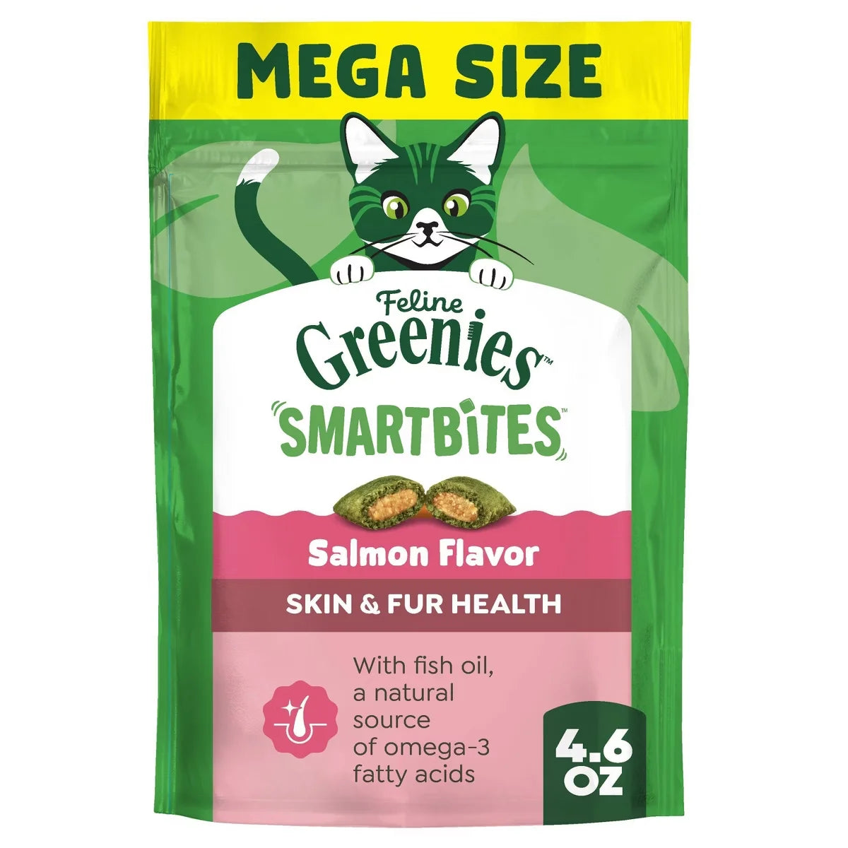Greenies Smartbites Skin and Fur Health Salmon Flavor Cat Treats