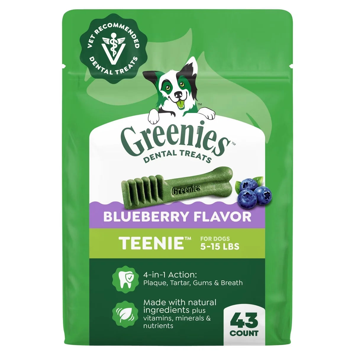 Greenies Teenie Chewy Dental Dog Treats Blueberry Flavor - 12oz