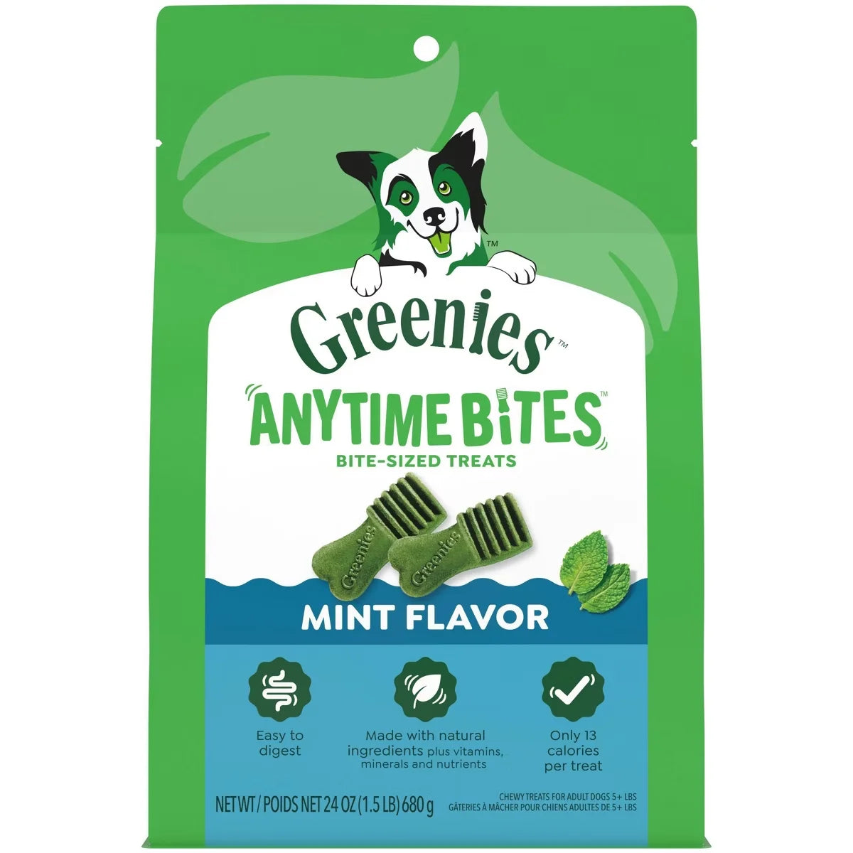 Greenies Anytime Bites Dental Peppermint Flavor Dog Treats