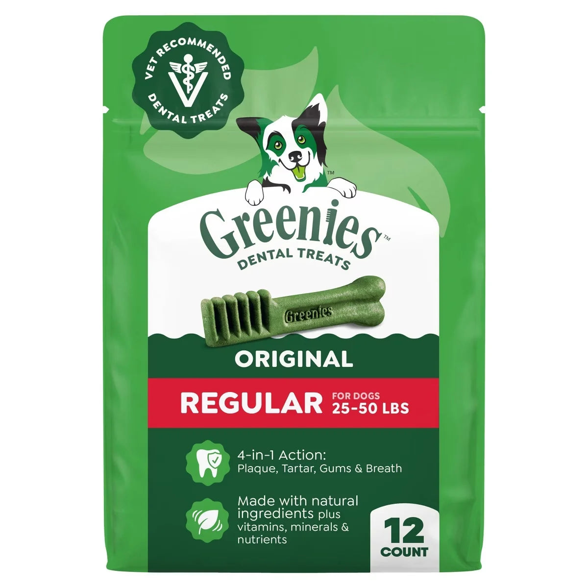Greenies Regular Chewy Dental Dog Treats Original Chicken - 12oz
